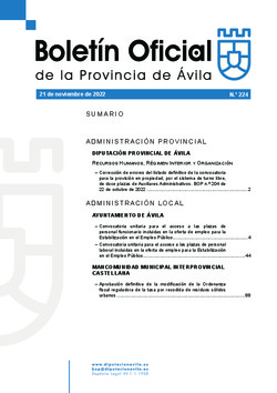 Boletín Oficial de la Provincia del lunes, 21 de noviembre de 2022