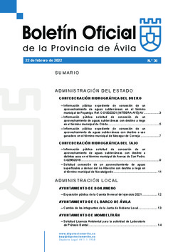 Boletín Oficial de la Provincia del martes, 22 de febrero de 2022