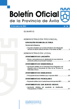 Boletín Oficial de la Provincia del martes, 22 de marzo de 2022