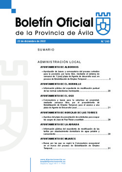 Boletín Oficial de la Provincia del jueves, 22 de diciembre de 2022