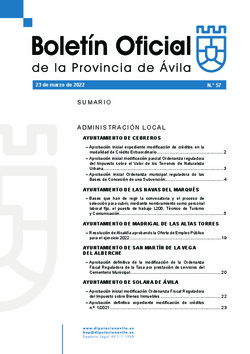 Boletín Oficial de la Provincia del miércoles, 23 de marzo de 2022