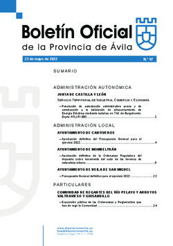 Boletín Oficial de la Provincia del lunes, 23 de mayo de 2022
