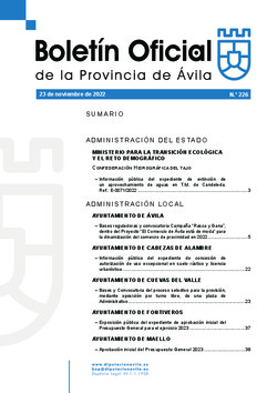 Boletín Oficial de la Provincia del miércoles, 23 de noviembre de 2022