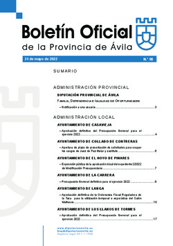 Boletín Oficial de la Provincia del martes, 24 de mayo de 2022