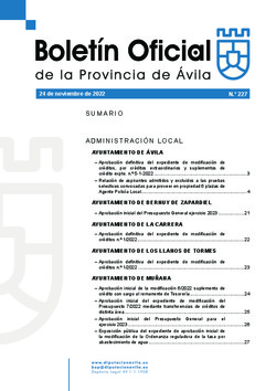 Boletín Oficial de la Provincia del jueves, 24 de noviembre de 2022