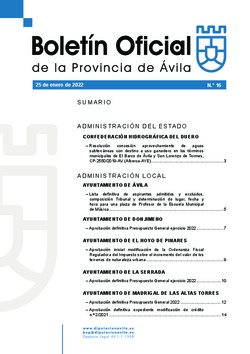Boletín Oficial de la Provincia del martes, 25 de enero de 2022