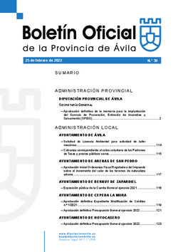 Boletín Oficial de la Provincia del viernes, 25 de febrero de 2022