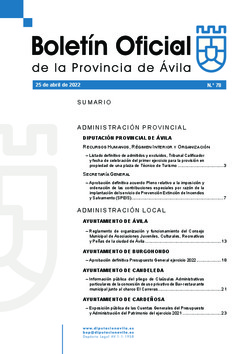 Boletín Oficial de la Provincia del lunes, 25 de abril de 2022
