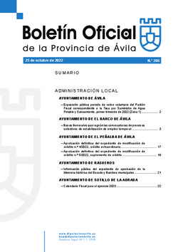 Boletín Oficial de la Provincia del martes, 25 de octubre de 2022