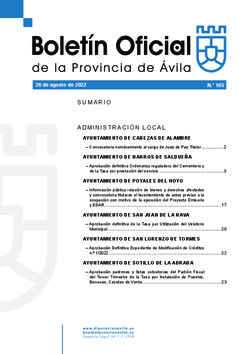 Boletín Oficial de la Provincia del viernes, 26 de agosto de 2022