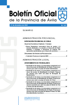 Boletín Oficial de la Provincia del martes, 27 de diciembre de 2022