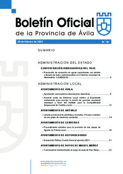 Boletín Oficial de la Provincia del lunes, 28 de febrero de 2022