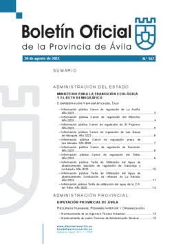 Boletín Oficial de la Provincia del martes, 30 de agosto de 2022