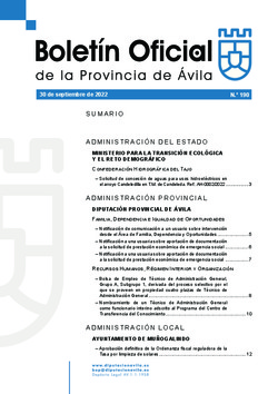 Boletín Oficial de la Provincia del viernes, 30 de septiembre de 2022