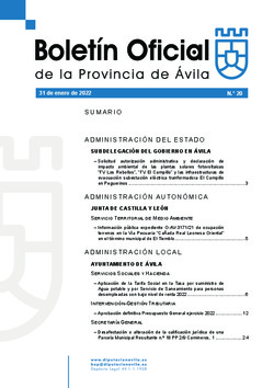 Boletín Oficial de la Provincia del lunes, 31 de enero de 2022