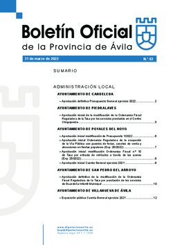 Boletín Oficial de la Provincia del jueves, 31 de marzo de 2022