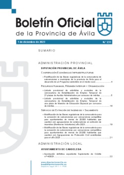 Boletín Oficial de la Provincia del viernes, 1 de diciembre de 2023
