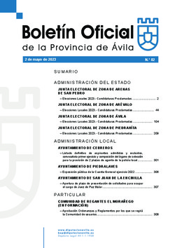 Boletín Oficial de la Provincia del lunes, 8 de mayo de 2023