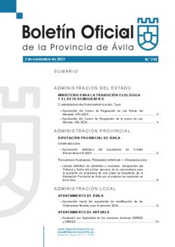 Boletín Oficial de la Provincia del jueves, 2 de noviembre de 2023