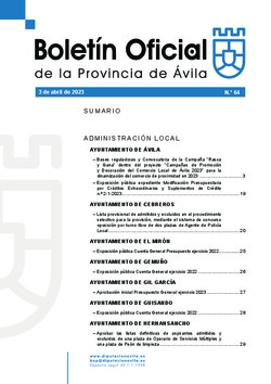 Boletín Oficial de la Provincia del lunes, 3 de abril de 2023