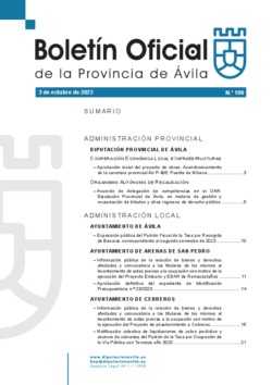 Boletín Oficial de la Provincia del martes, 3 de octubre de 2023