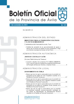 Boletín Oficial de la Provincia del viernes, 3 de noviembre de 2023