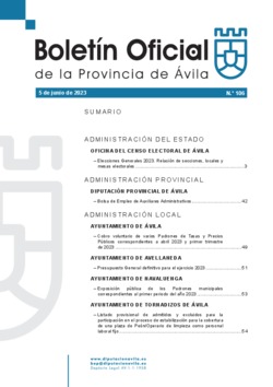 Boletín Oficial de la Provincia del lunes, 5 de junio de 2023