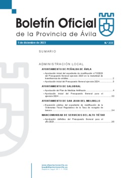 Boletín Oficial de la Provincia del martes, 5 de diciembre de 2023
