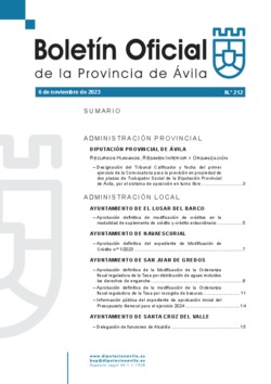 Boletín Oficial de la Provincia del lunes, 6 de noviembre de 2023