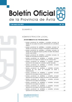 Boletín Oficial de la Provincia del martes, 7 de marzo de 2023