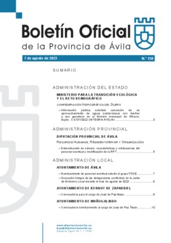 Boletín Oficial de la Provincia del lunes, 7 de agosto de 2023