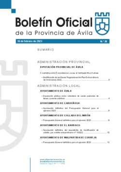 Boletín Oficial de la Provincia del viernes, 10 de febrero de 2023