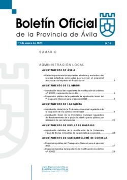 Boletín Oficial de la Provincia del miércoles, 11 de enero de 2023