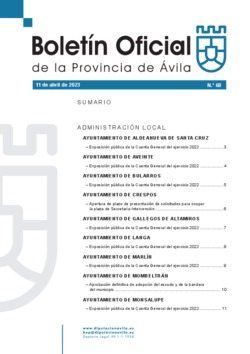 Boletín Oficial de la Provincia del martes, 11 de abril de 2023