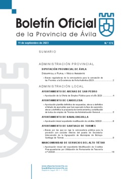 Boletín Oficial de la Provincia del lunes, 11 de septiembre de 2023