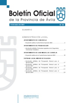 Boletín Oficial de la Provincia del martes, 14 de marzo de 2023