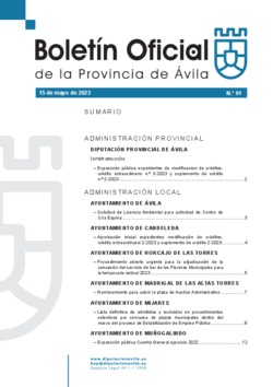 Boletín Oficial de la Provincia del lunes, 15 de mayo de 2023