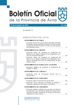 Boletín Oficial de la Provincia del miércoles, 15 de noviembre de 2023