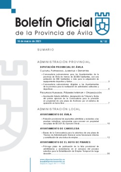 Boletín Oficial de la Provincia del jueves, 16 de marzo de 2023