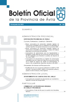 Boletín Oficial de la Provincia del viernes, 16 de junio de 2023
