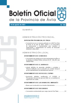 Boletín Oficial de la Provincia del miércoles, 16 de agosto de 2023