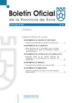 Boletín Oficial de la Provincia del jueves, 18 de mayo de 2023