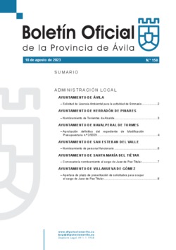 Boletín Oficial de la Provincia del viernes, 18 de agosto de 2023