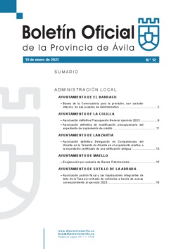Boletín Oficial de la Provincia del jueves, 19 de enero de 2023
