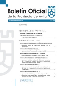 Boletín Oficial de la Provincia del martes, 19 de diciembre de 2023