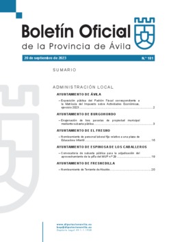 Boletín Oficial de la Provincia del miércoles, 20 de septiembre de 2023