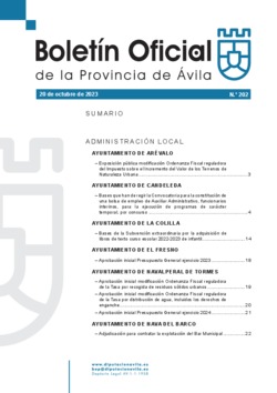 Boletín Oficial de la Provincia del viernes, 20 de octubre de 2023