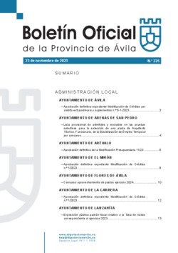 Boletín Oficial de la Provincia del jueves, 23 de noviembre de 2023