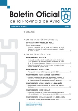 Boletín Oficial de la Provincia del lunes, 27 de marzo de 2023