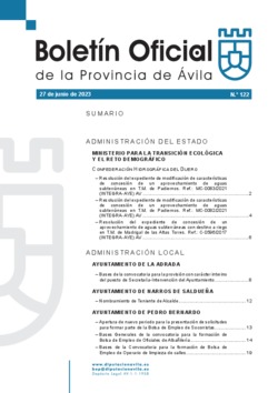 Boletín Oficial de la Provincia del martes, 27 de junio de 2023